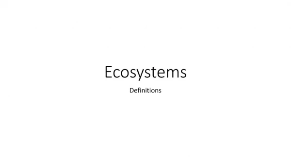 Ecosystems