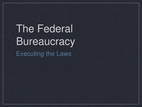 The Federal Bureaucracy