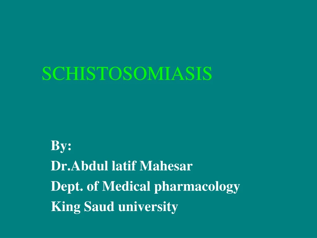 schistosomiasis