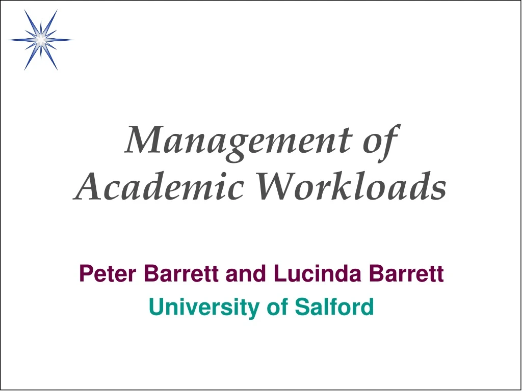 management of academic workloads