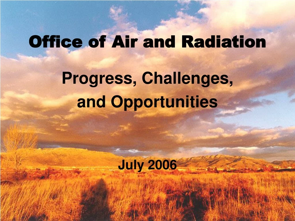 office of air and radiation