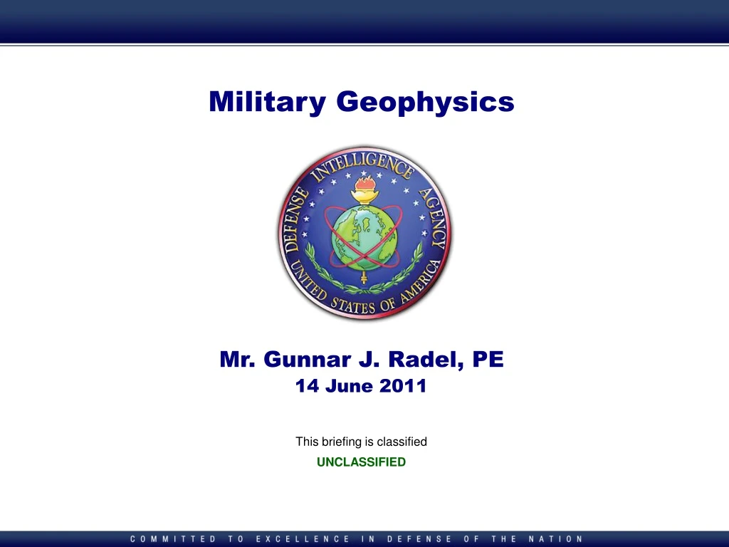 military geophysics mr gunnar j radel pe 14 june