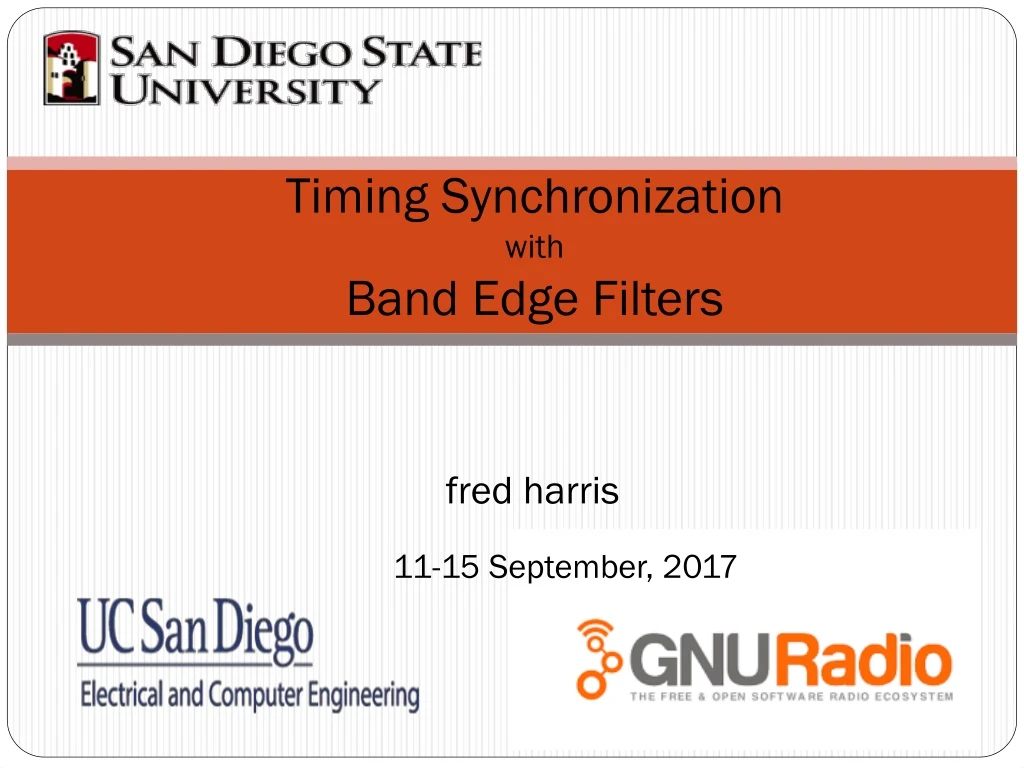 timing synchronization with band edge filters