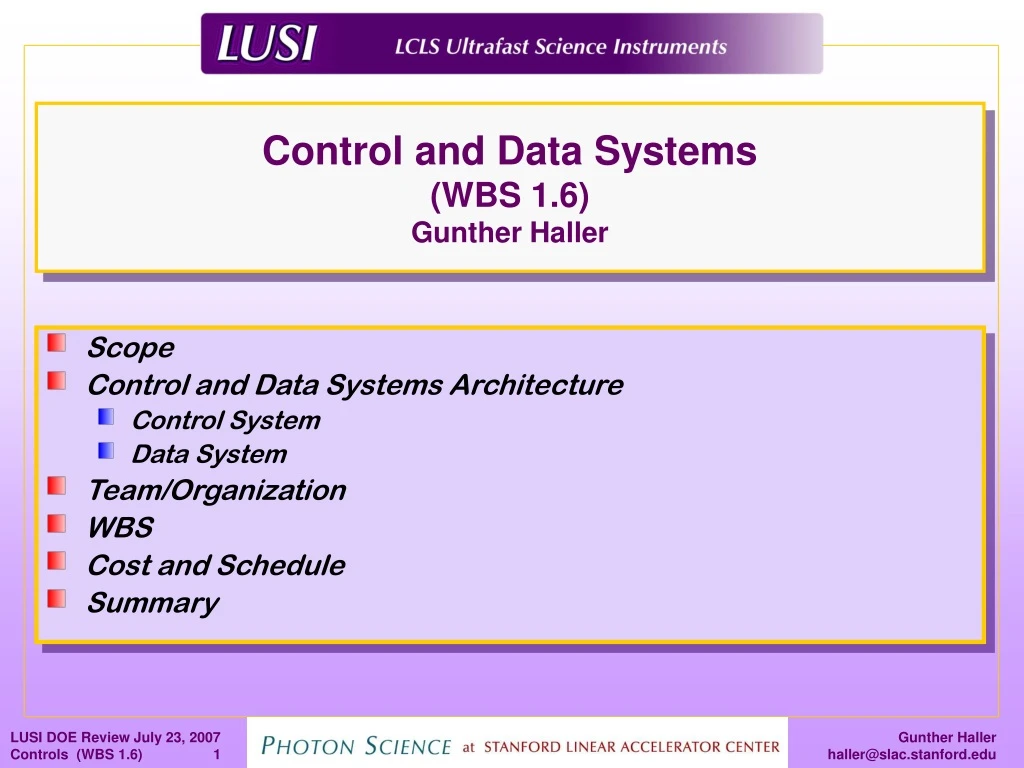 control and data systems wbs 1 6 gunther haller
