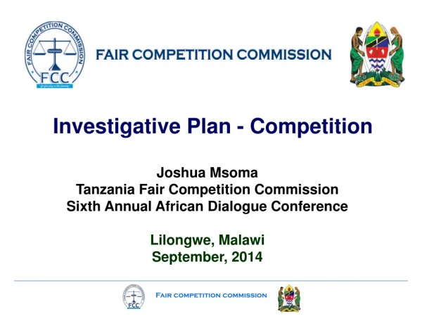 Investigative Plan - Competition