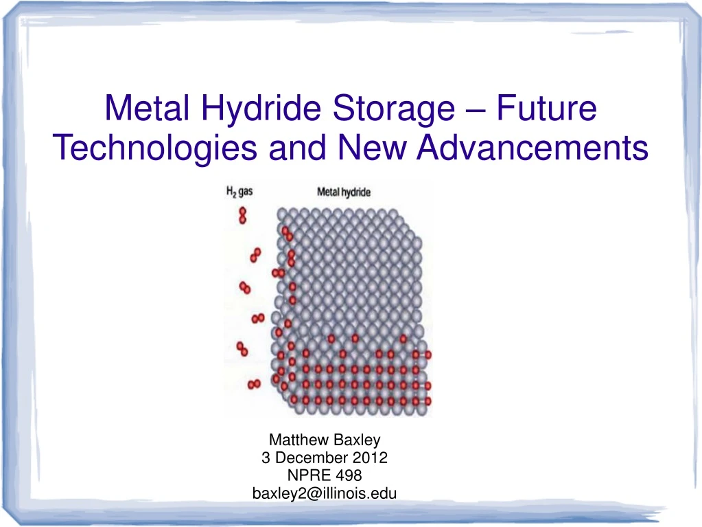 metal hydride storage future technologies and new advancements