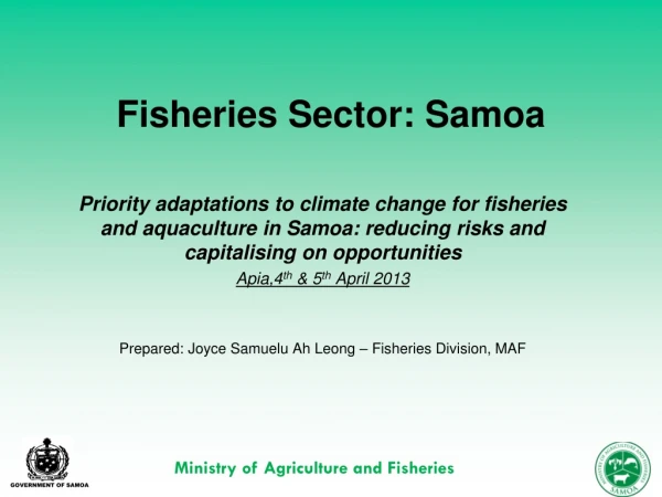 Fisheries Sector: Samoa