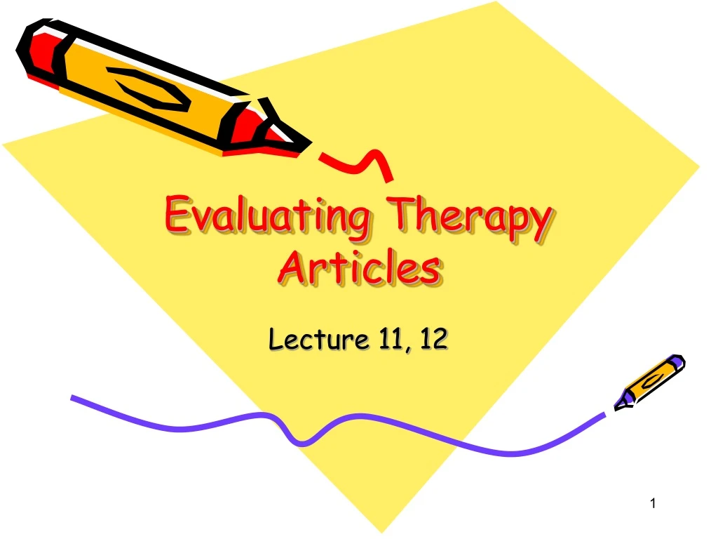 evaluating therapy articles