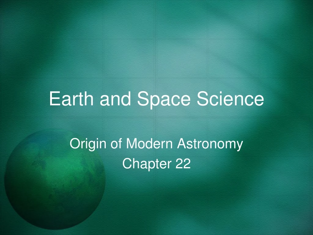 earth and space science