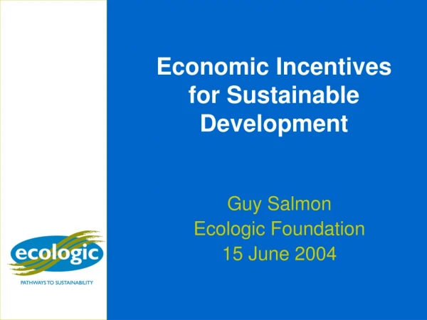 Economic Incentives for Sustainable Development