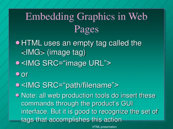 Embedding Graphics in Web Pages