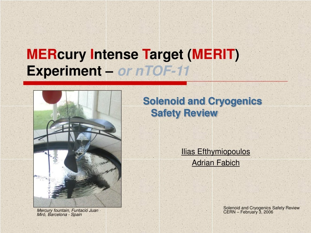 mer cury i ntense t arget merit experiment or ntof 11