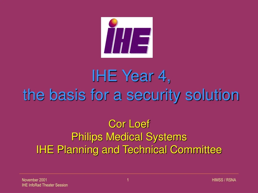 ihe year 4 the basis for a security solution