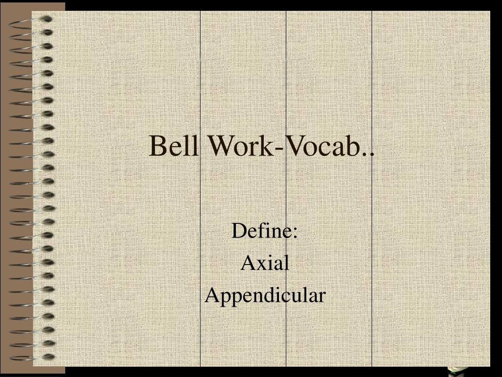bell work vocab