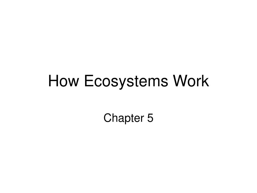 how ecosystems work