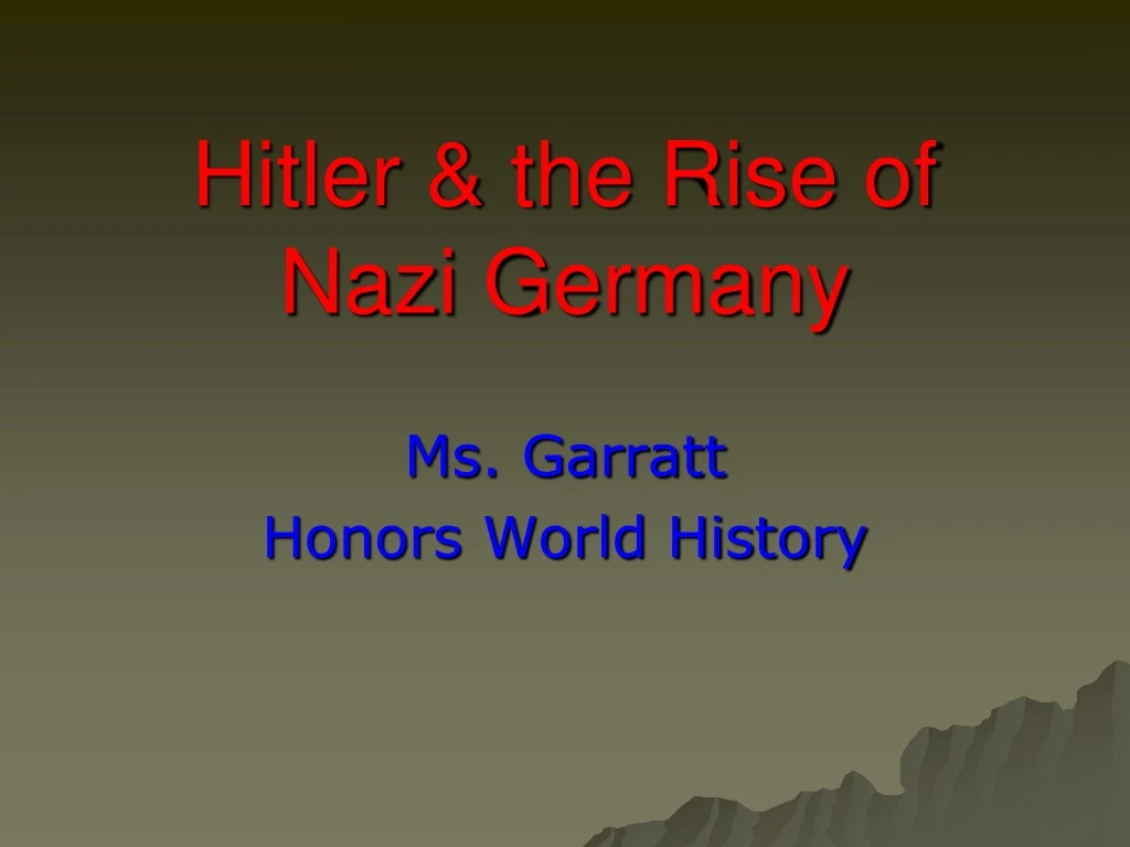 hitler the rise of nazi germany