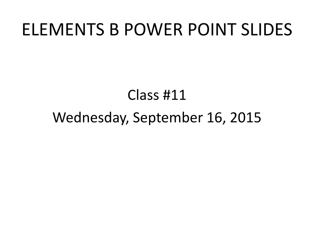 elements b power point slides