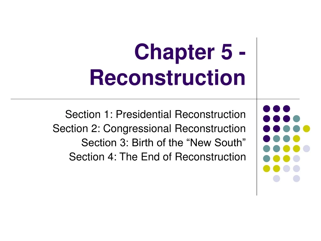 chapter 5 reconstruction