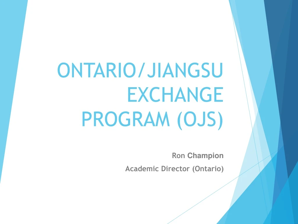 ontario jiangsu exchange program ojs