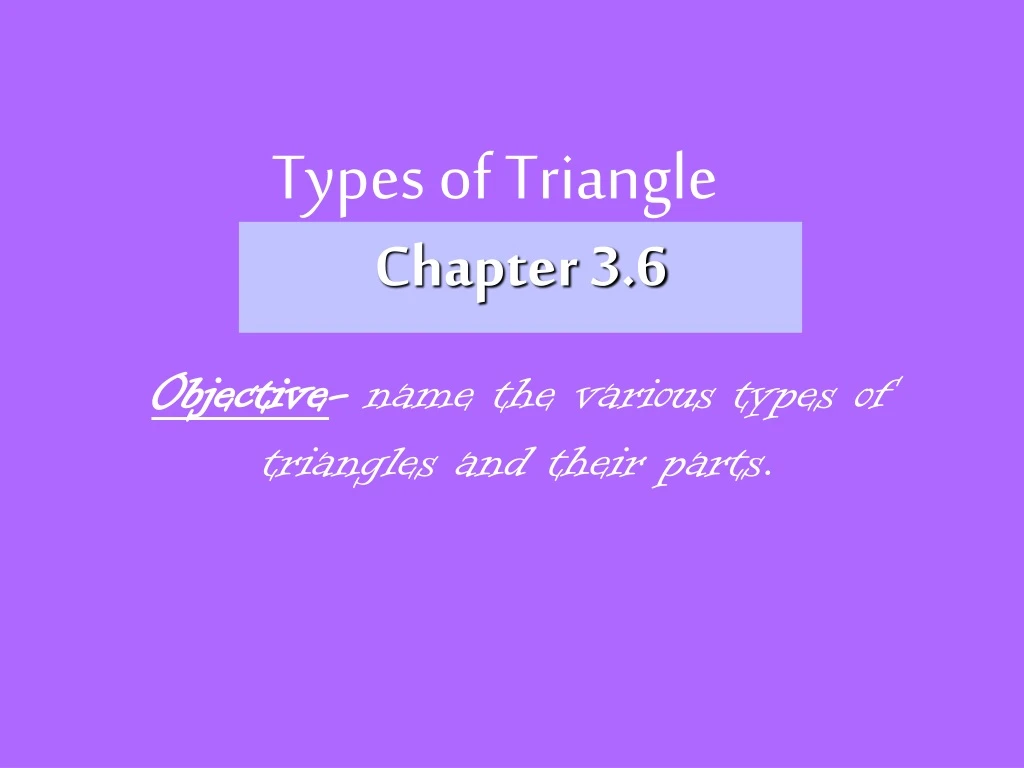 types of triangle