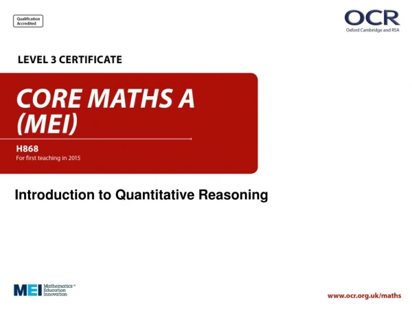 Introduction to Quantitative Reasoning