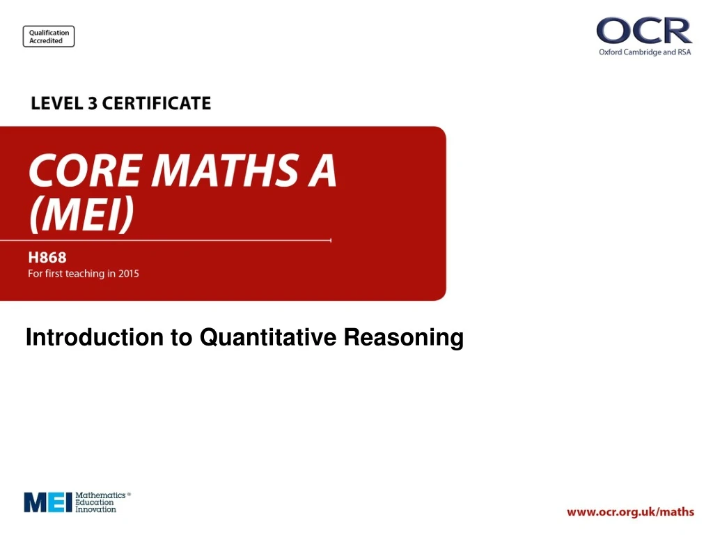 introduction to quantitative reasoning