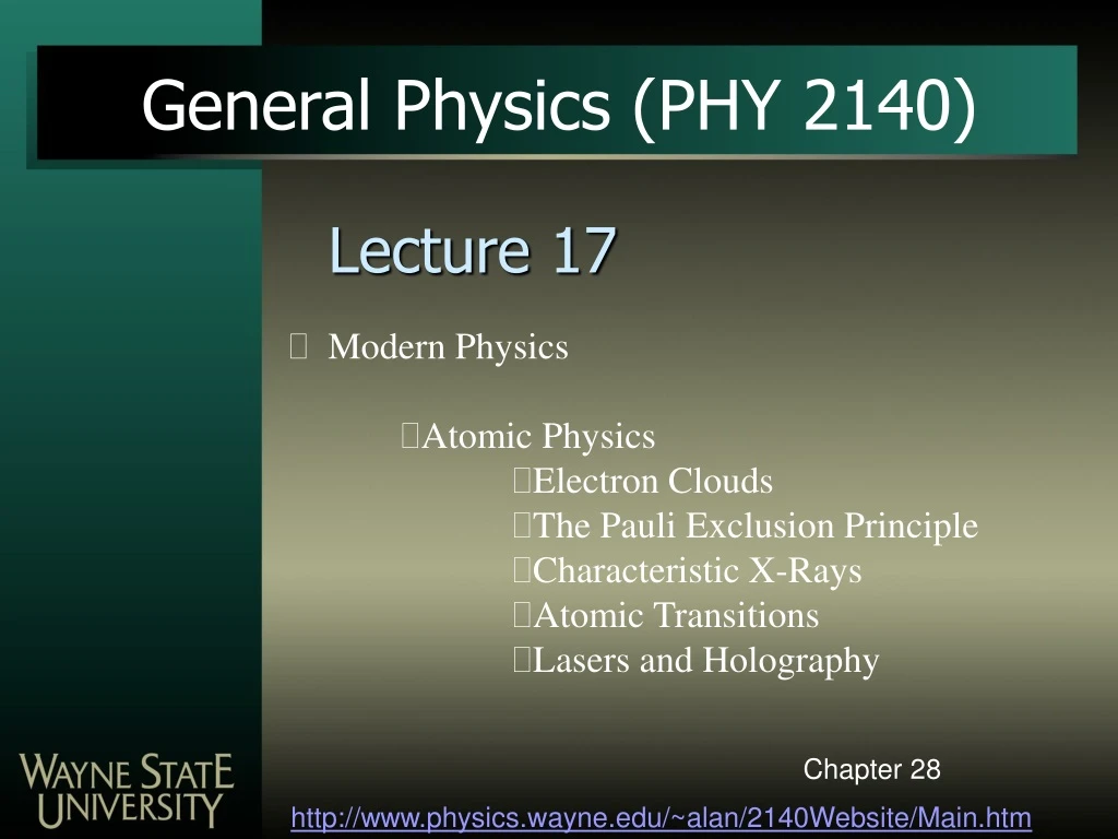 general physics phy 2140