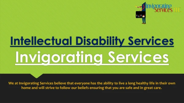 Intellectual Disability Services | Invigorating Services