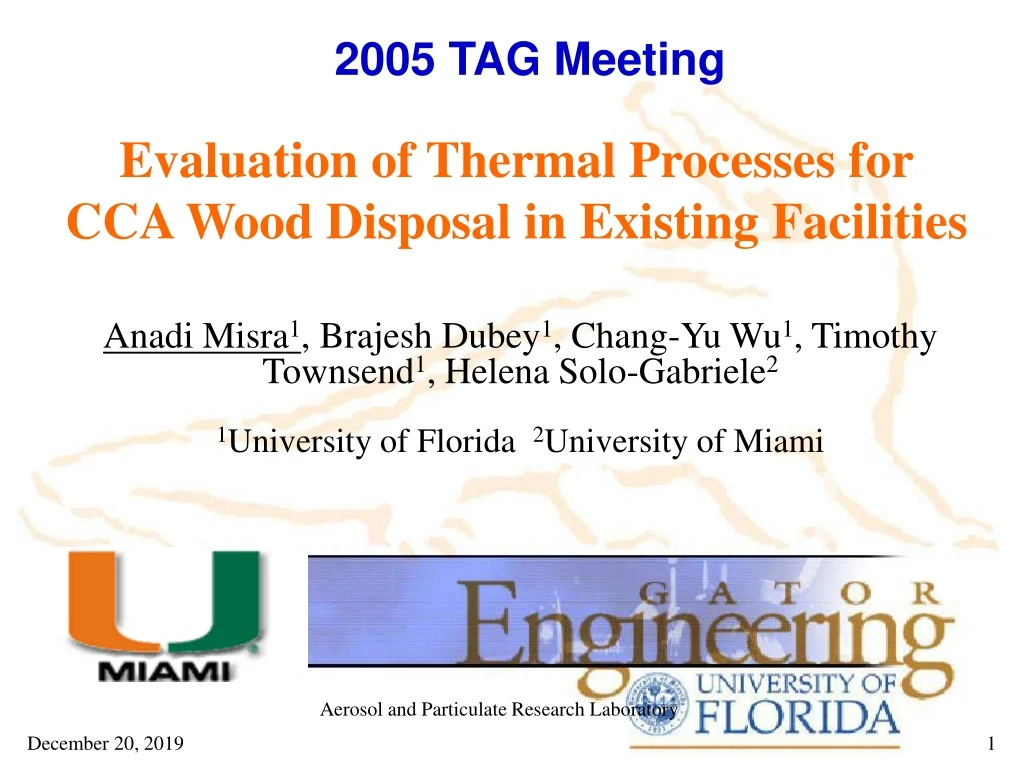 evaluation of thermal processes for cca wood disposal in existing facilities