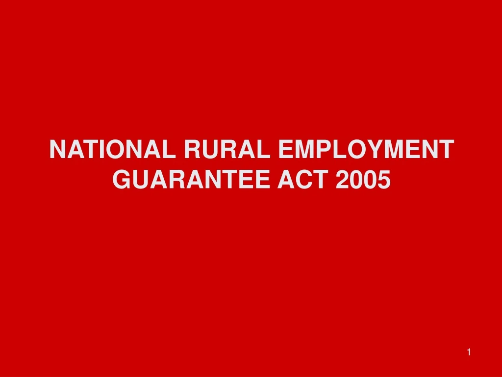 national rural employment guarantee act 2005