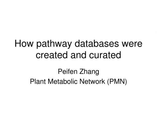 How pathway databases were created and curated