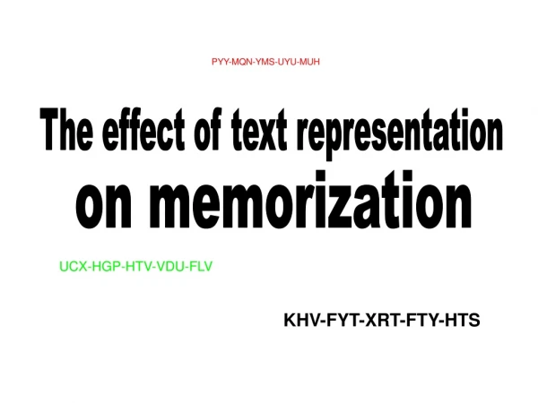 The effect of text representation