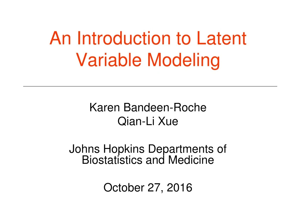 an introduction to latent variable modeling