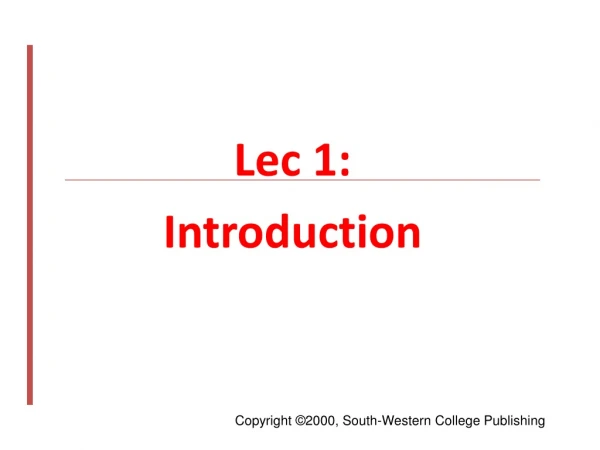 Lec 1: Introduction