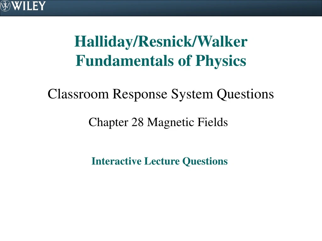 halliday resnick walker fundamentals of physics