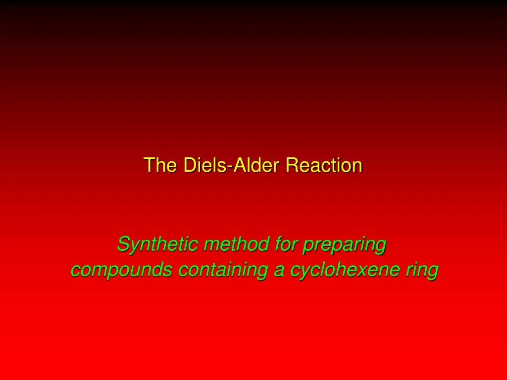 the diels alder reaction