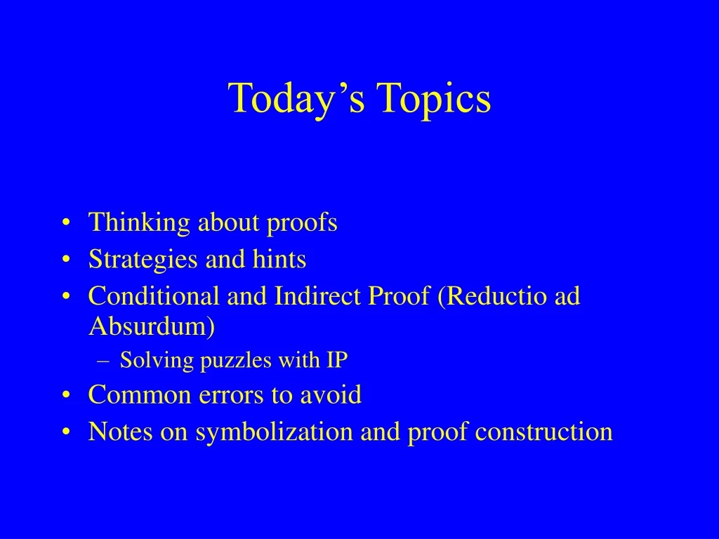 today s topics