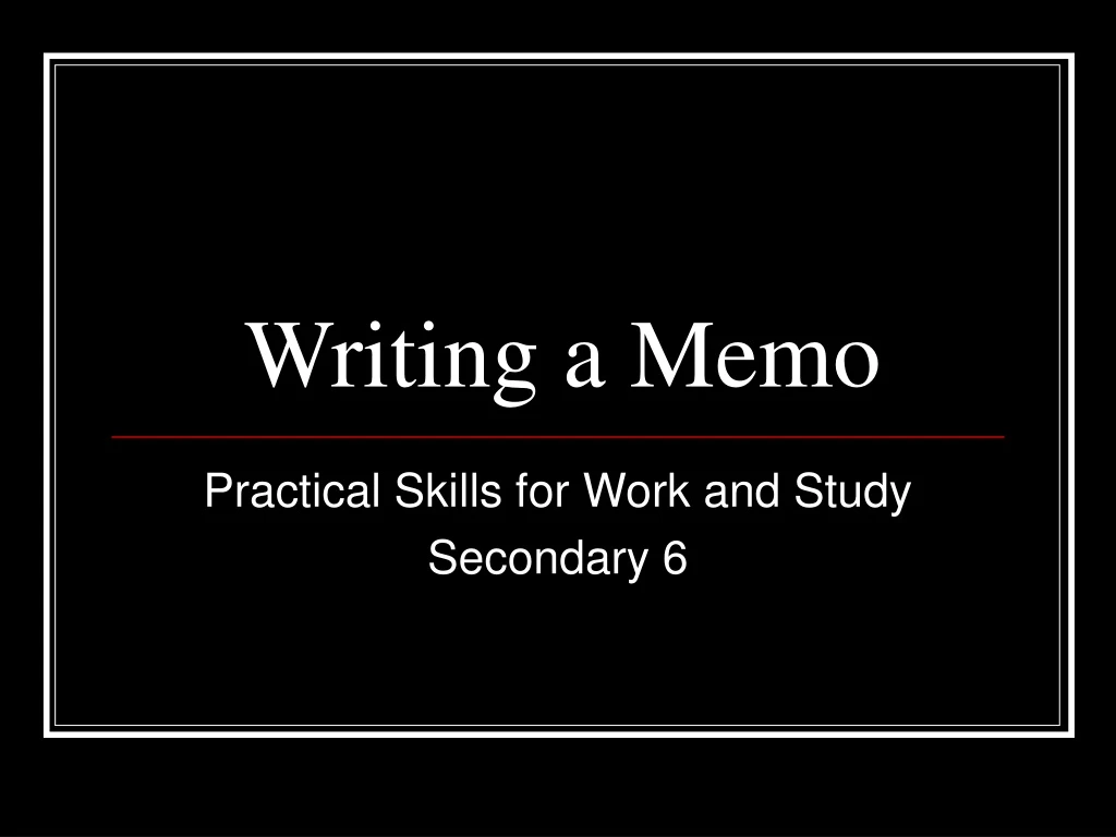 writing a memo