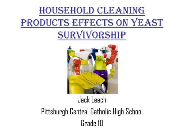 Household Cleaning Products Effects On Yeast Survivorship