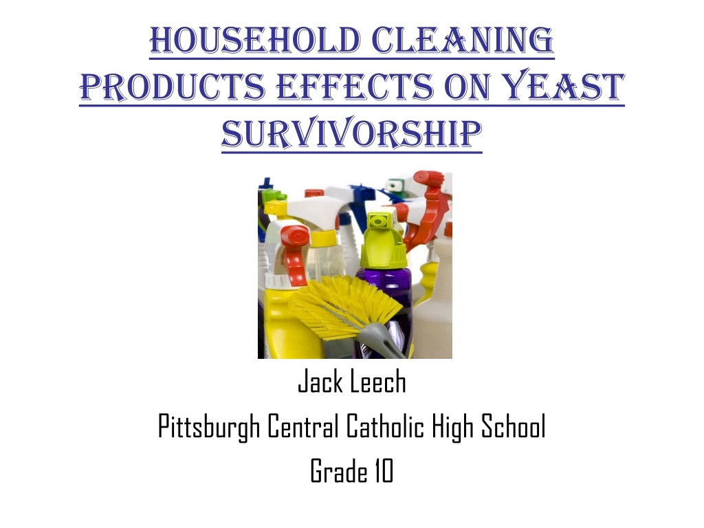 household cleaning products effects on yeast survivorship