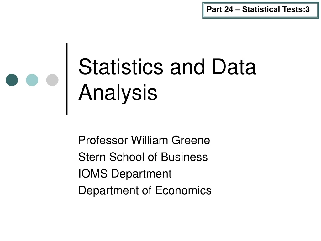 statistics and data analysis