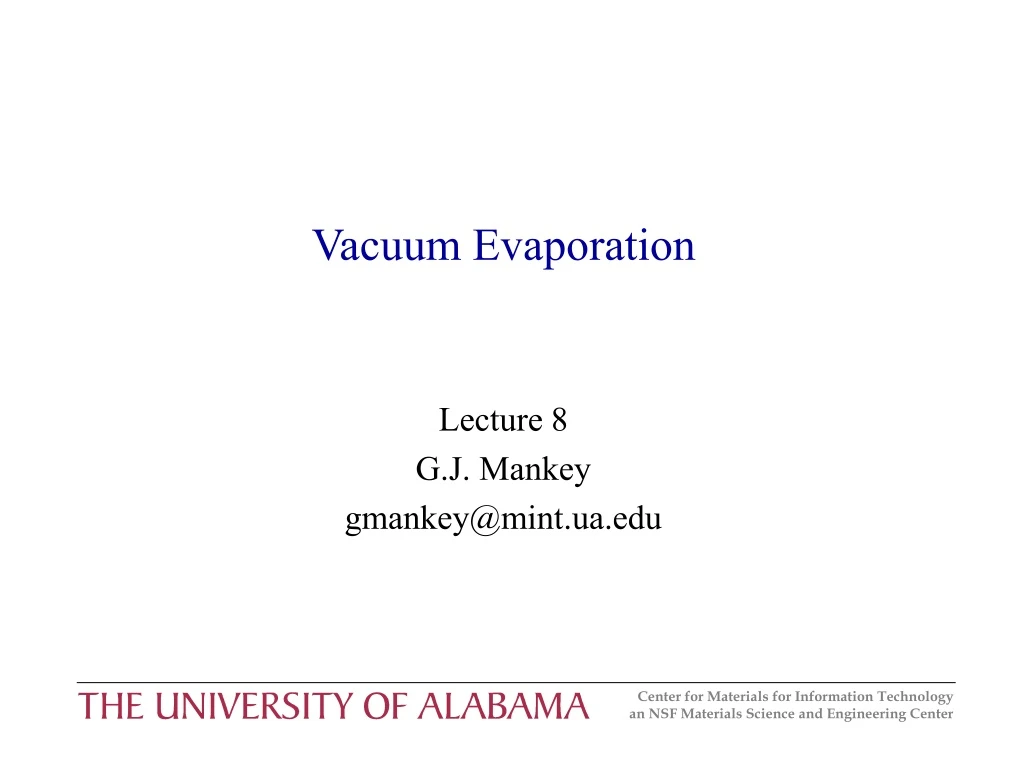 vacuum evaporation