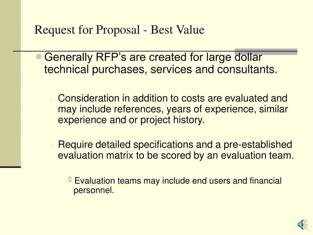 request for proposal best value