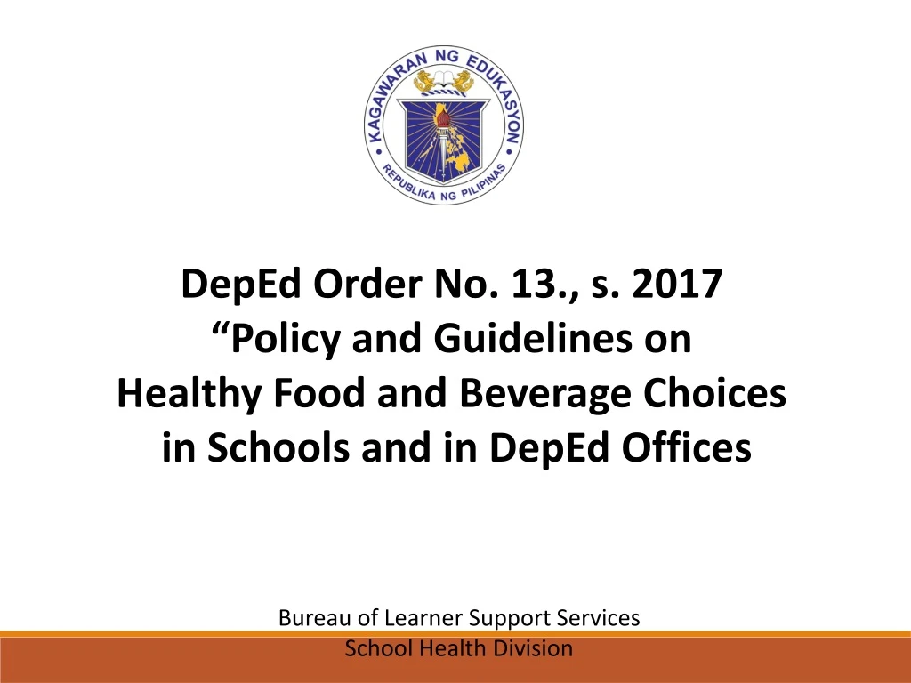 deped order no 13 s 2017 policy and guidelines