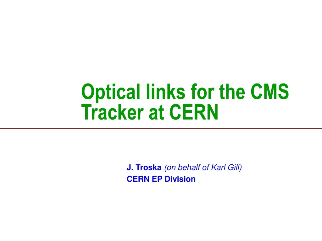 optical links for the cms tracker at cern