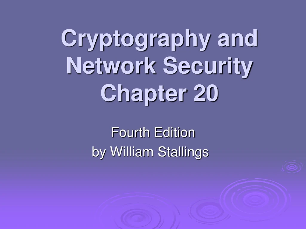 cryptography and network security chapter 20