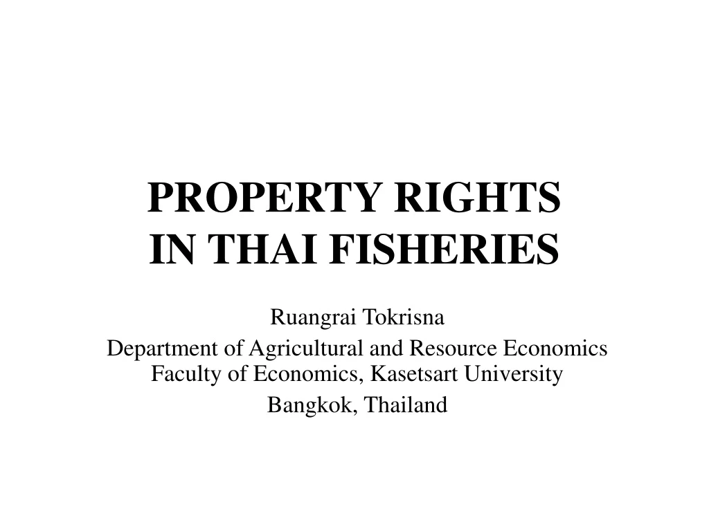 property rights in thai fisheries