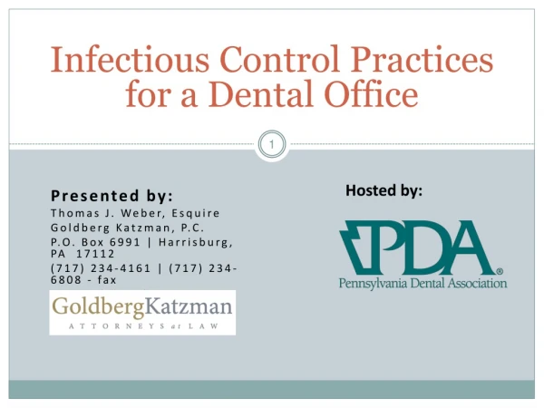 Infectious Control Practices for a Dental Office