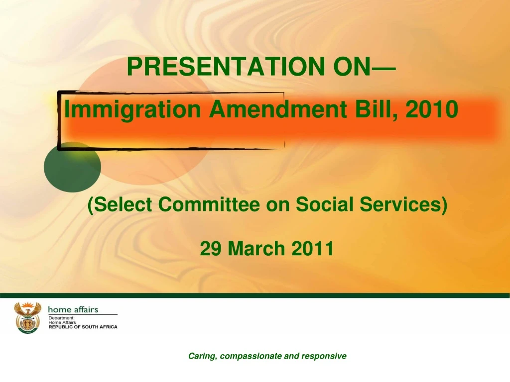 presentation on immigration amendment bill 2010