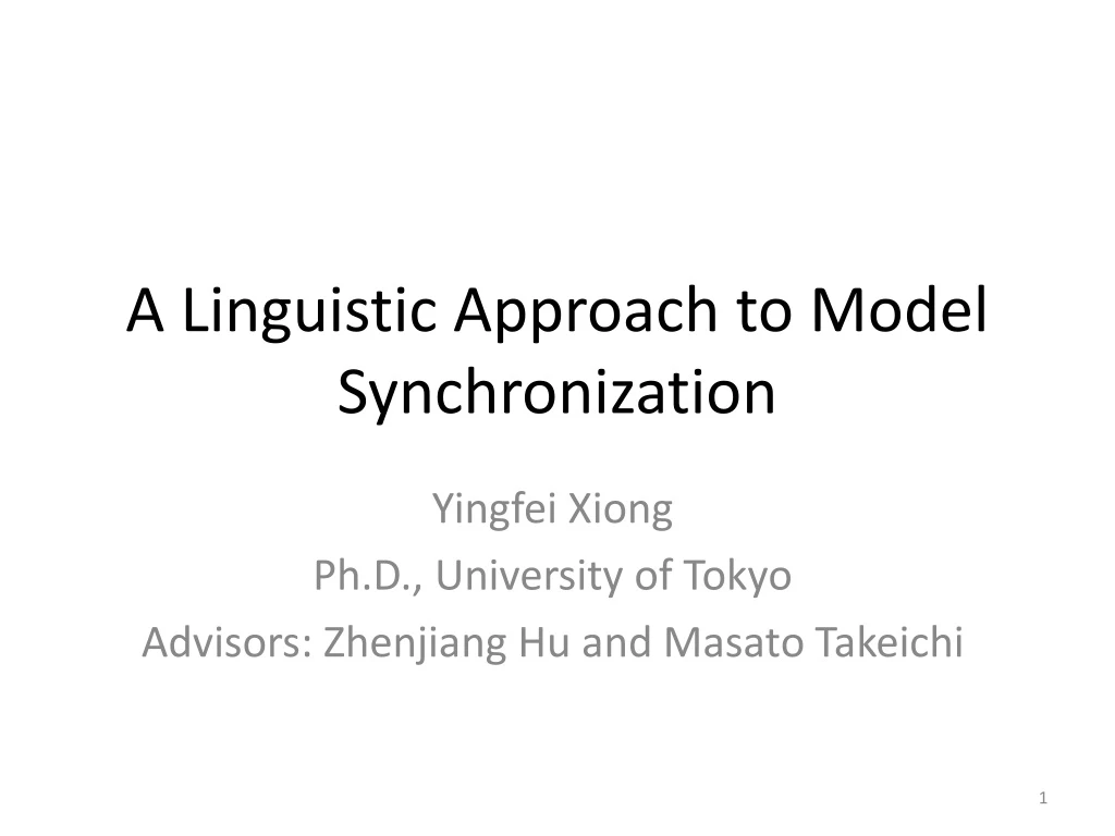 a linguistic approach to model synchronization